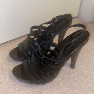 3 inch Black strappy heels